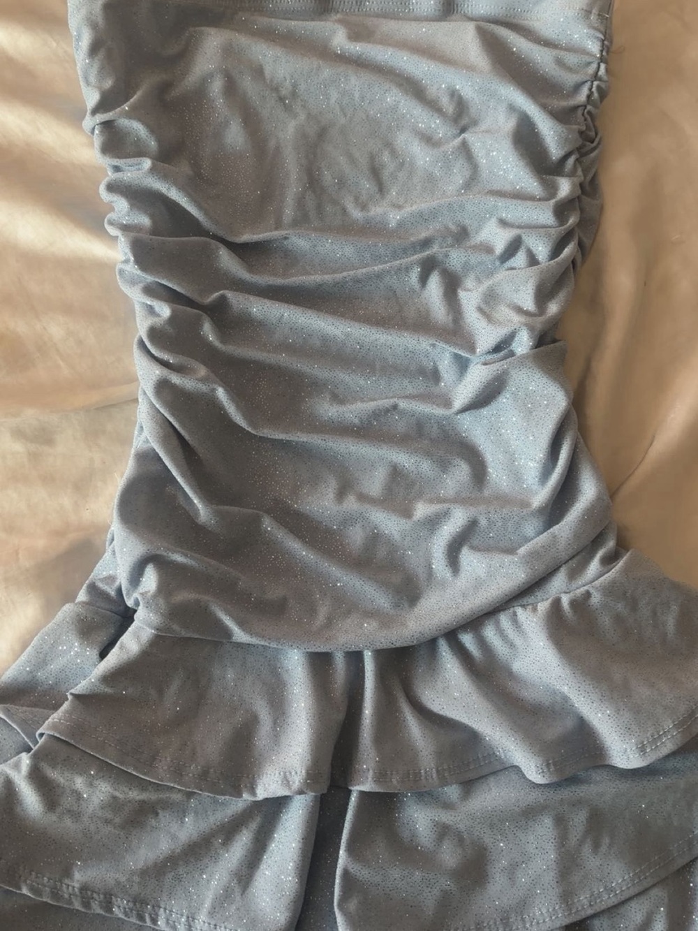 Women's Sparkle Ruched Sleepwear Dress - Light Blue